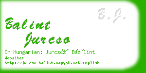 balint jurcso business card